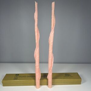 Vintage Hurd Beeswax 18” Pastel Pink Ribbon Twist Freemark Abbey Candles Easter